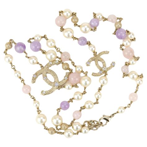 chanel pearl crush light purple|chanel coco mark necklace.